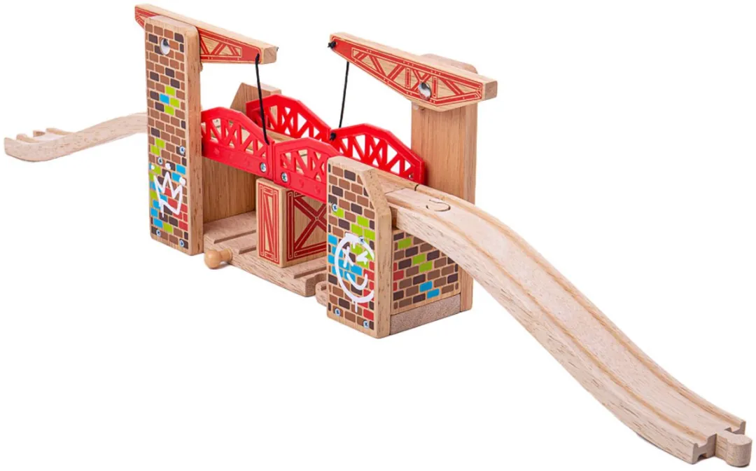 BIGJIGS Rails Brug Dubbele Hefbrug BJT371 - Multicolor