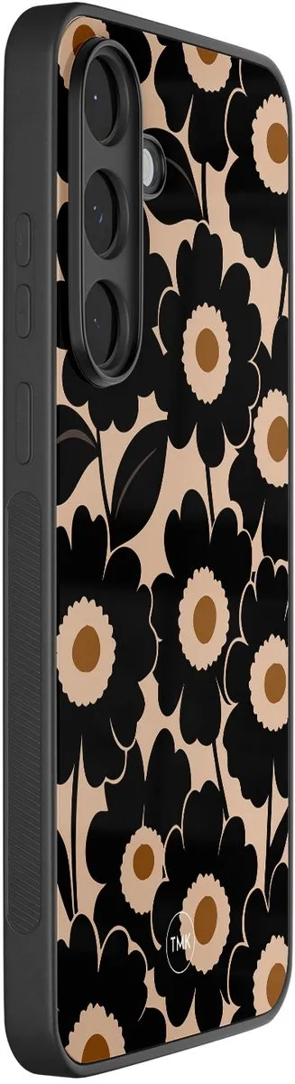 Casevibes S25FE/B/021 Hoesje Samsung Galaxy S25 FE - Bloom Luxe - Zwart/Bruin