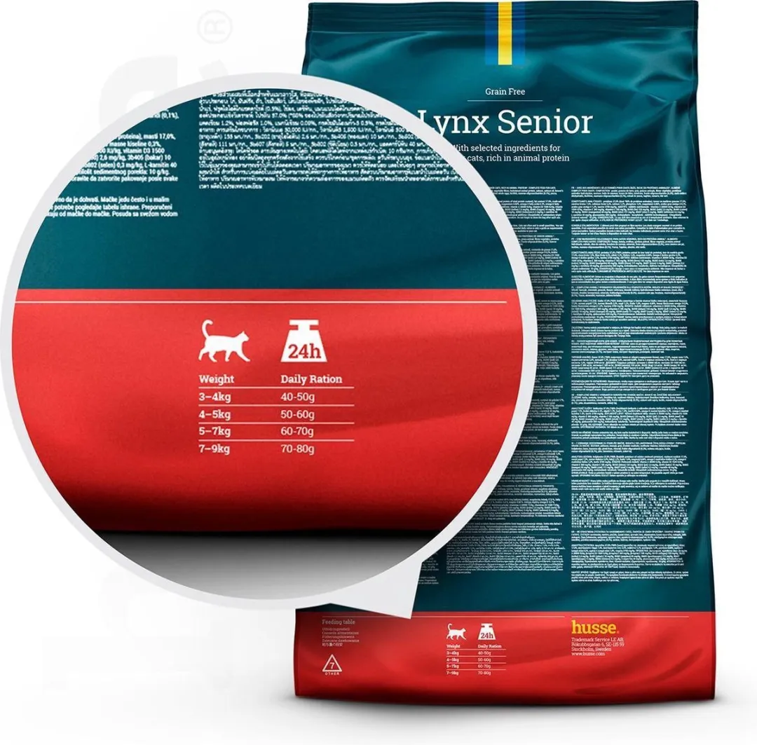 Husse Opus Lynx Senior Kattenbrokken - Graanvrij 5x100g