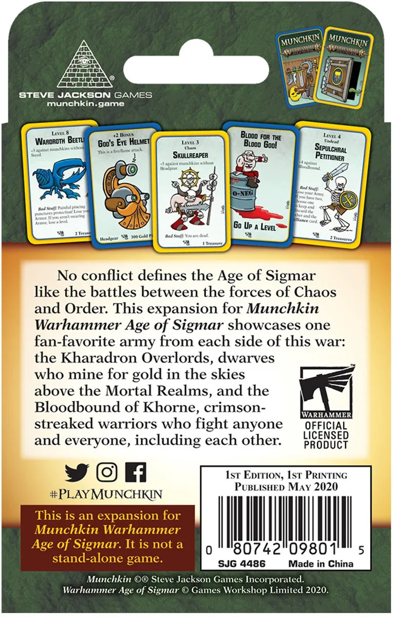 Steve Jackson Games Munchkin Warhammer Chaos Uitbreiding - Strategisch Kaartspel