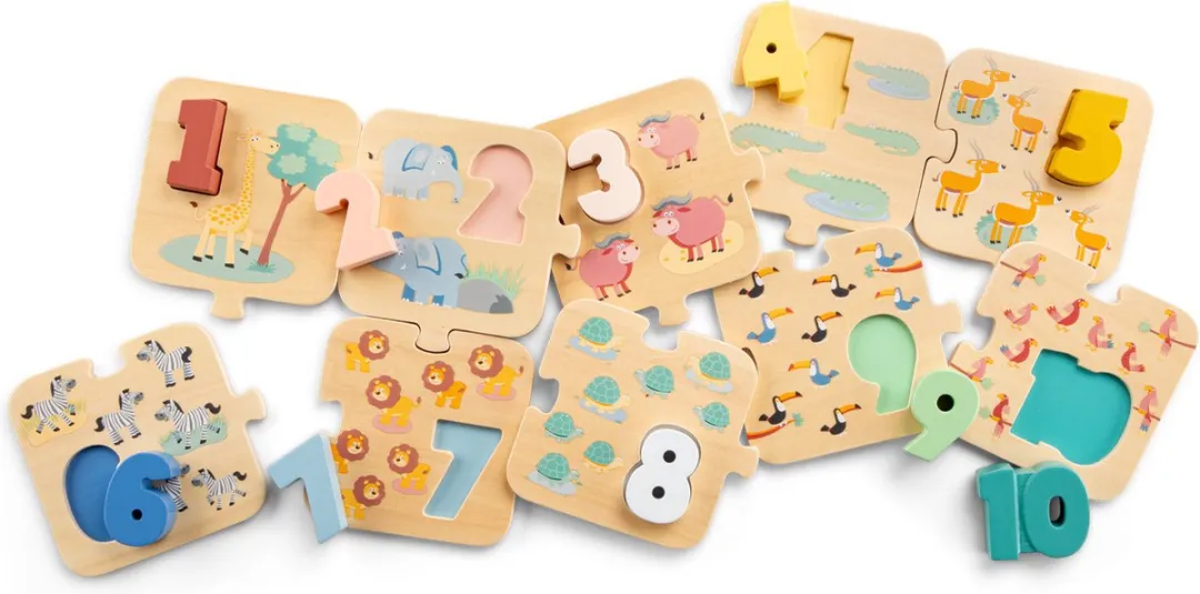 New Classic Toys Houten Cijferpuzzel Safari 20-delig - 1-10