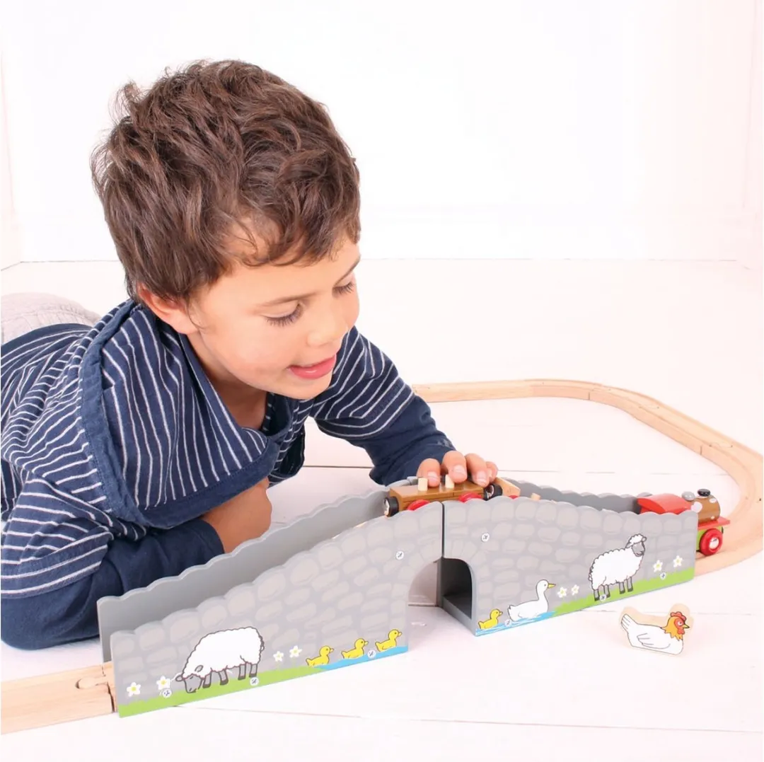 BIGJIGS Houten Stenen Brug BJT246 - 2-delig - Multi