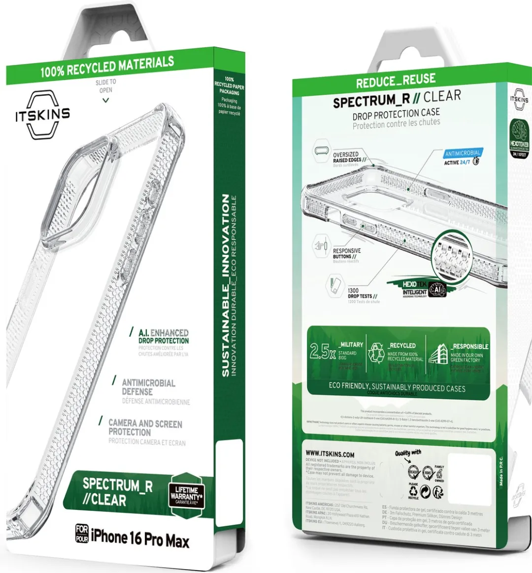 ITSKINS Level 2 SpectrumClear iPhone 16 Pro Max Hoesje - Transparant