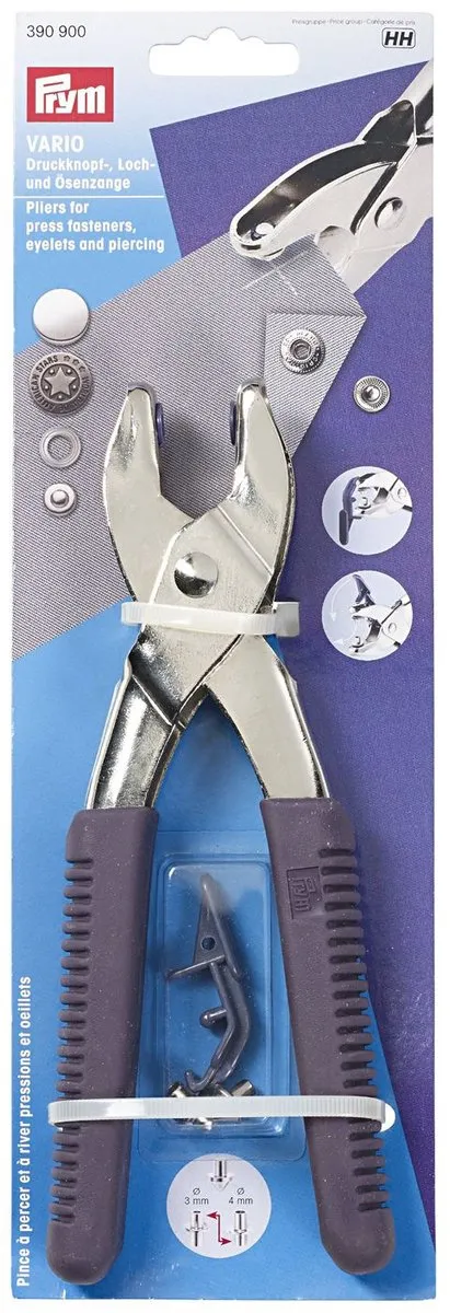 Prym VARIO Druktang 19,5cm - 3mm - Zilver/Blauw