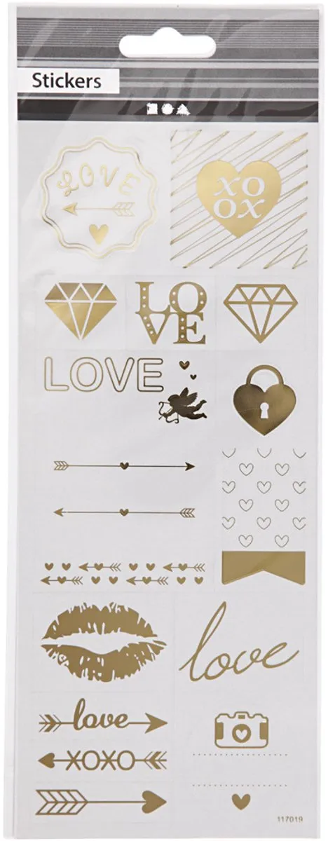 Creativ Company Love Stickers Gouden Harten - 10x24cm