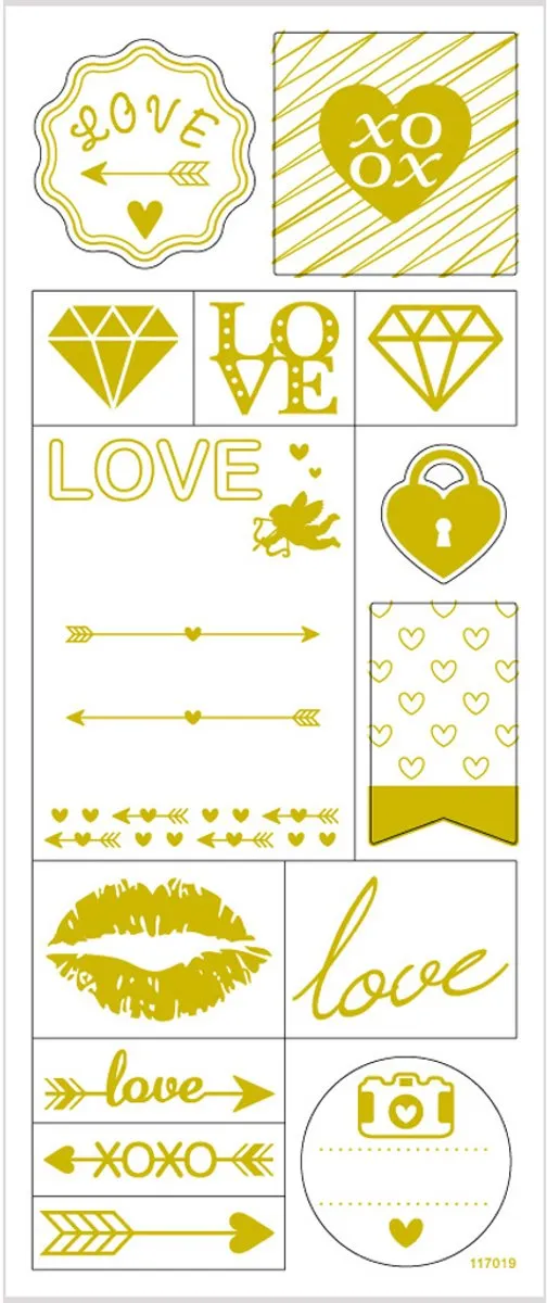 Creativ Company Love Stickers Gouden Harten - 10x24cm
