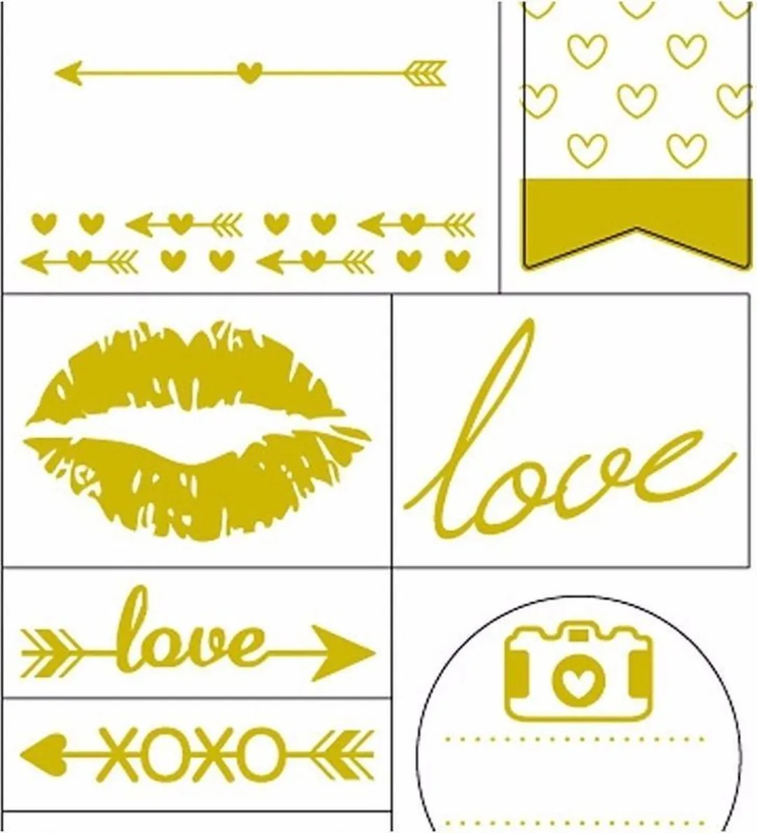 Creativ Company Love Stickers Gouden Harten - 10x24cm