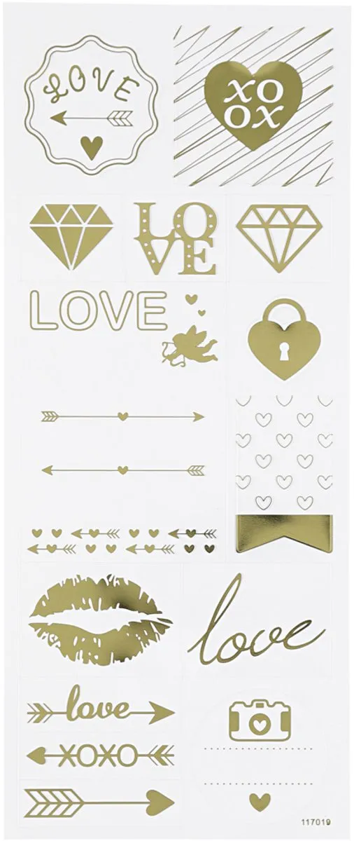 Creativ Company Love Stickers Gouden Harten - 10x24cm