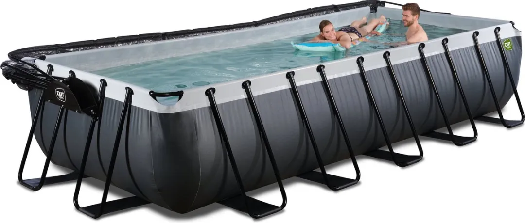 EXIT Toys Zwembad 540x250x100cm - Zwart - met Zandfilterpomp & Overkapping