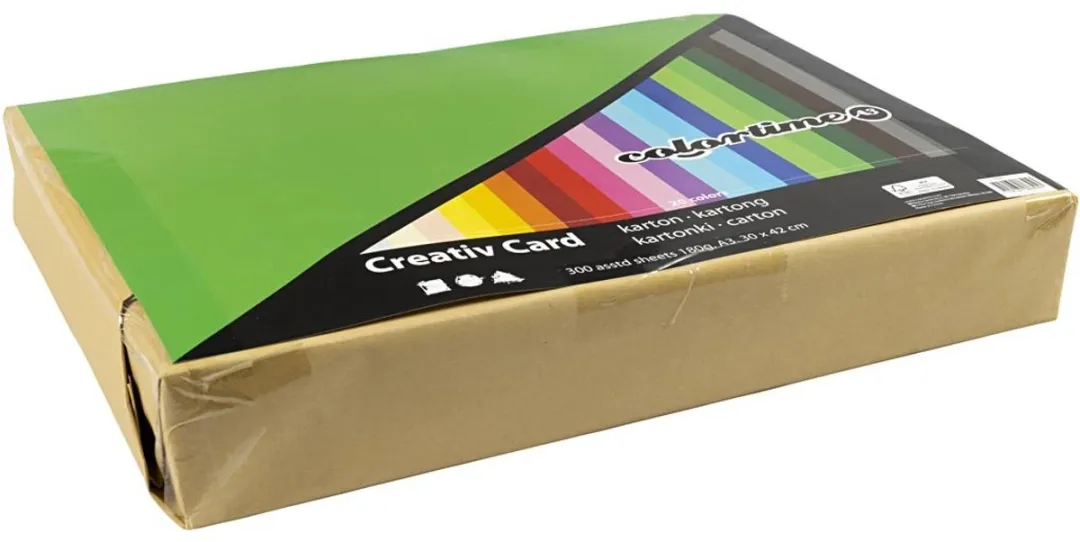Colortime Gekleurd Karton A3 180gr - 300 Vellen Multicolor