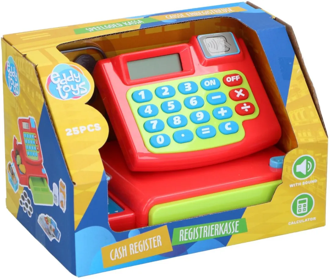 Eddy Toys Speelgoed Kassa 25-delig - Rood