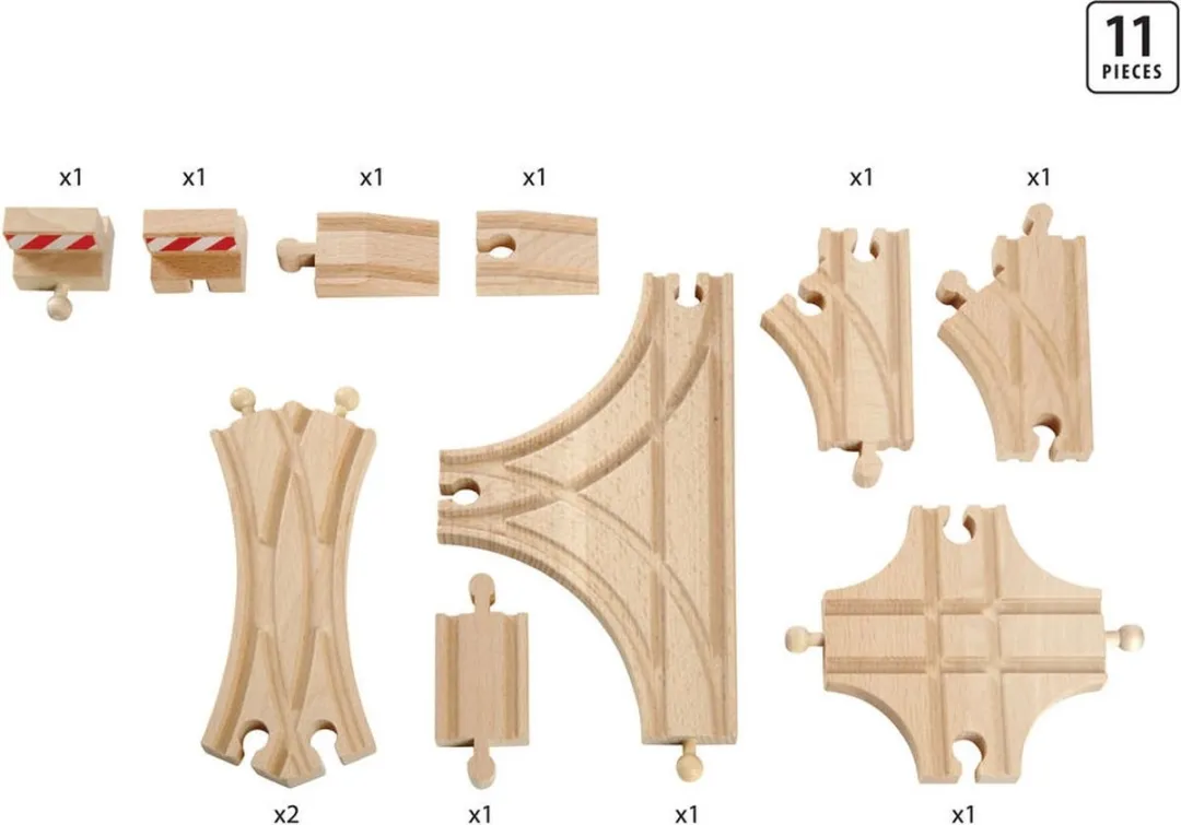 BRIO Rails Uitbreidingsset 33307 - 11 Stuks - Bruin