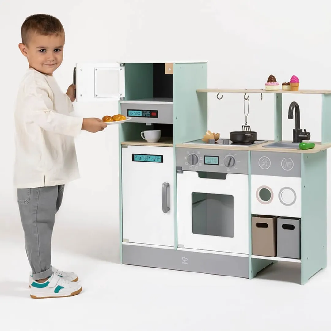 Eurekakids Master Kitchen Pastel Houten Speelkeuken - Mint/Wit - afbeelding 6 van 6