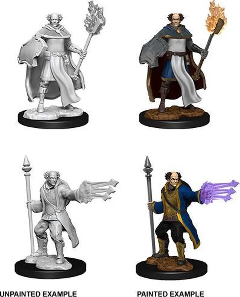 Dungeons and Dragons Miniatures - Nolzur's Marvelous  - Human Male Multiclass Cleric + Wizard - Miniatuur - Ongeverfd