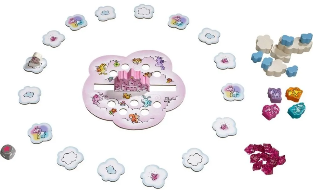 Haba Unicorn Glitterluck Cloud Stacking - 6 Stuks - Multicolor - afbeelding 3 van 3