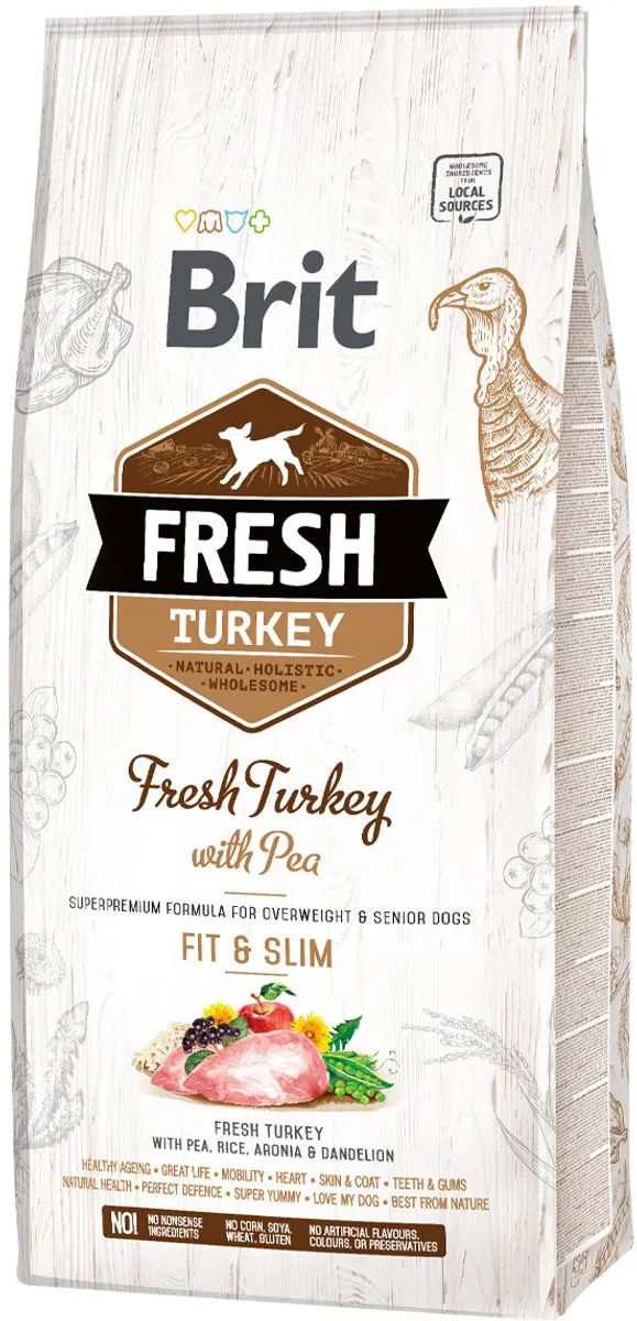 Voer Brit Fresh Volwassen Pauw Doperwten 12 kg