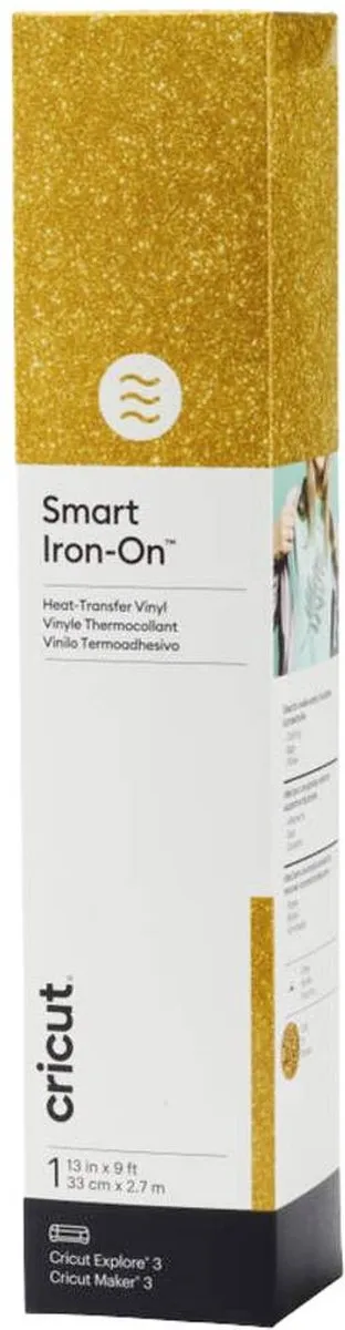 Cricut Smart Iron-On 33x273cm Glitter Goud - 1 Vel - afbeelding 5 van 6