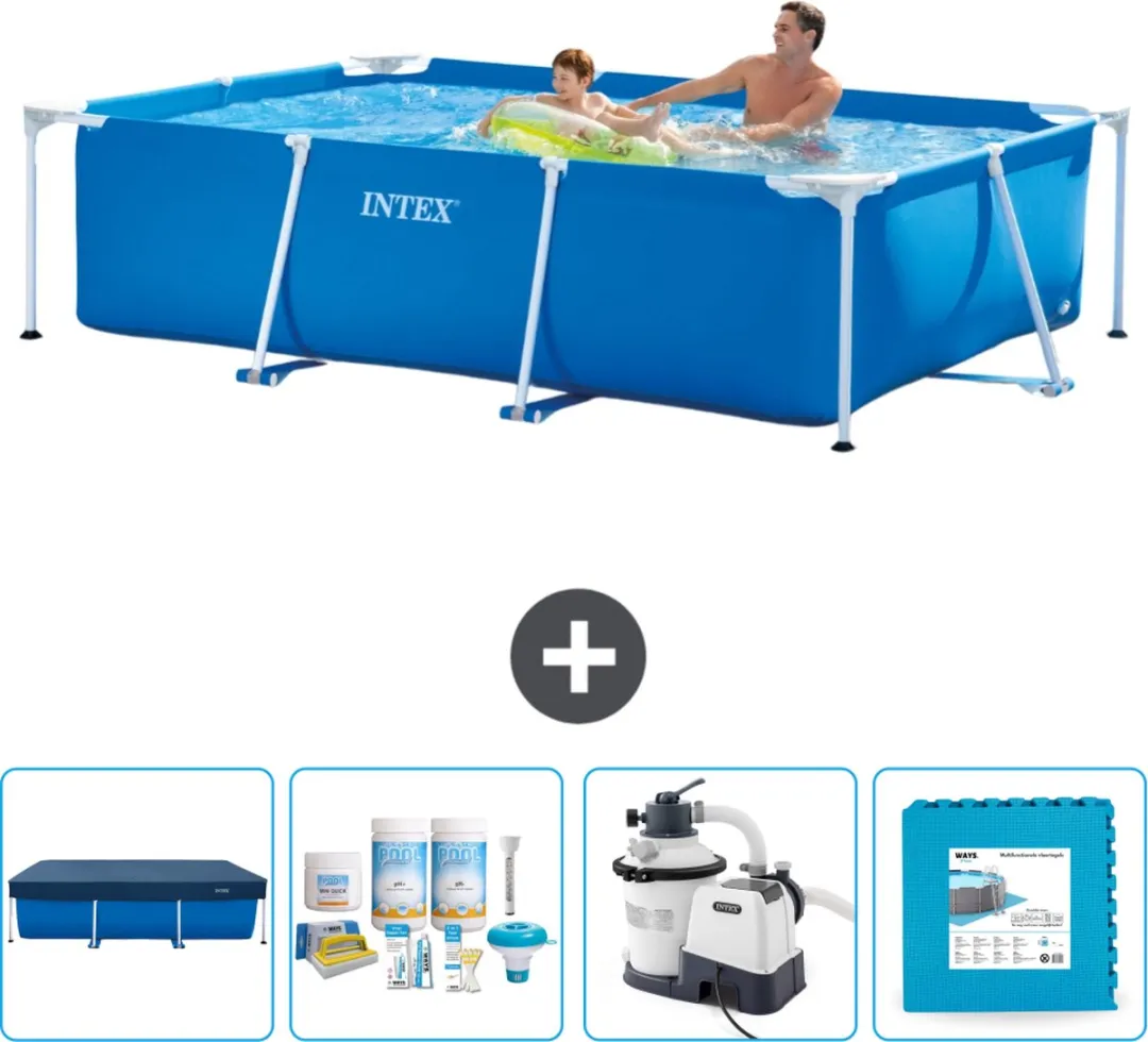 Intex Rechthoekig Frame Zwembad 260x160cm - Blauw - 2282L - afbeelding 4 van 6