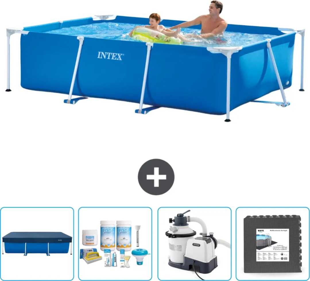 Intex Rechthoekig Frame Zwembad 260x160cm - Blauw - 2282L - afbeelding 3 van 6