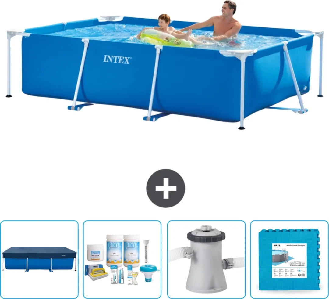 Intex Rechthoekig Frame Zwembad 260x160cm - Blauw - 2282L - afbeelding 2 van 6