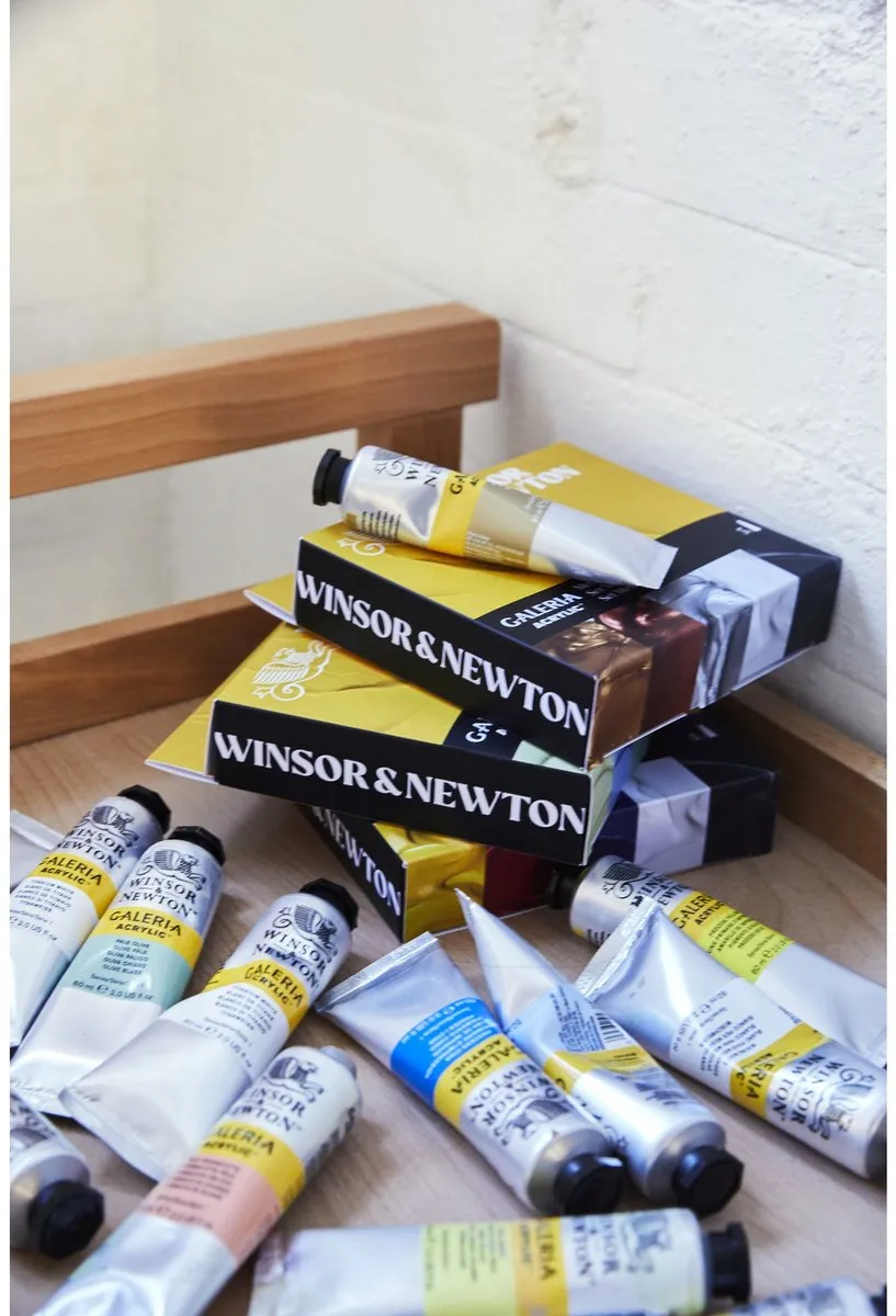 Winsor & Newton Galeria Acryl Metallic Set 5x60ml - Gold/Copper/Metallic Silver/Mixing White/Mars Black