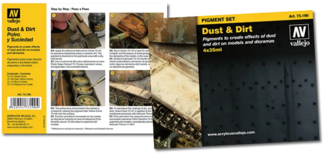 Vallejo 73190 Dust Pigmentset - 4 Stuks - Multi