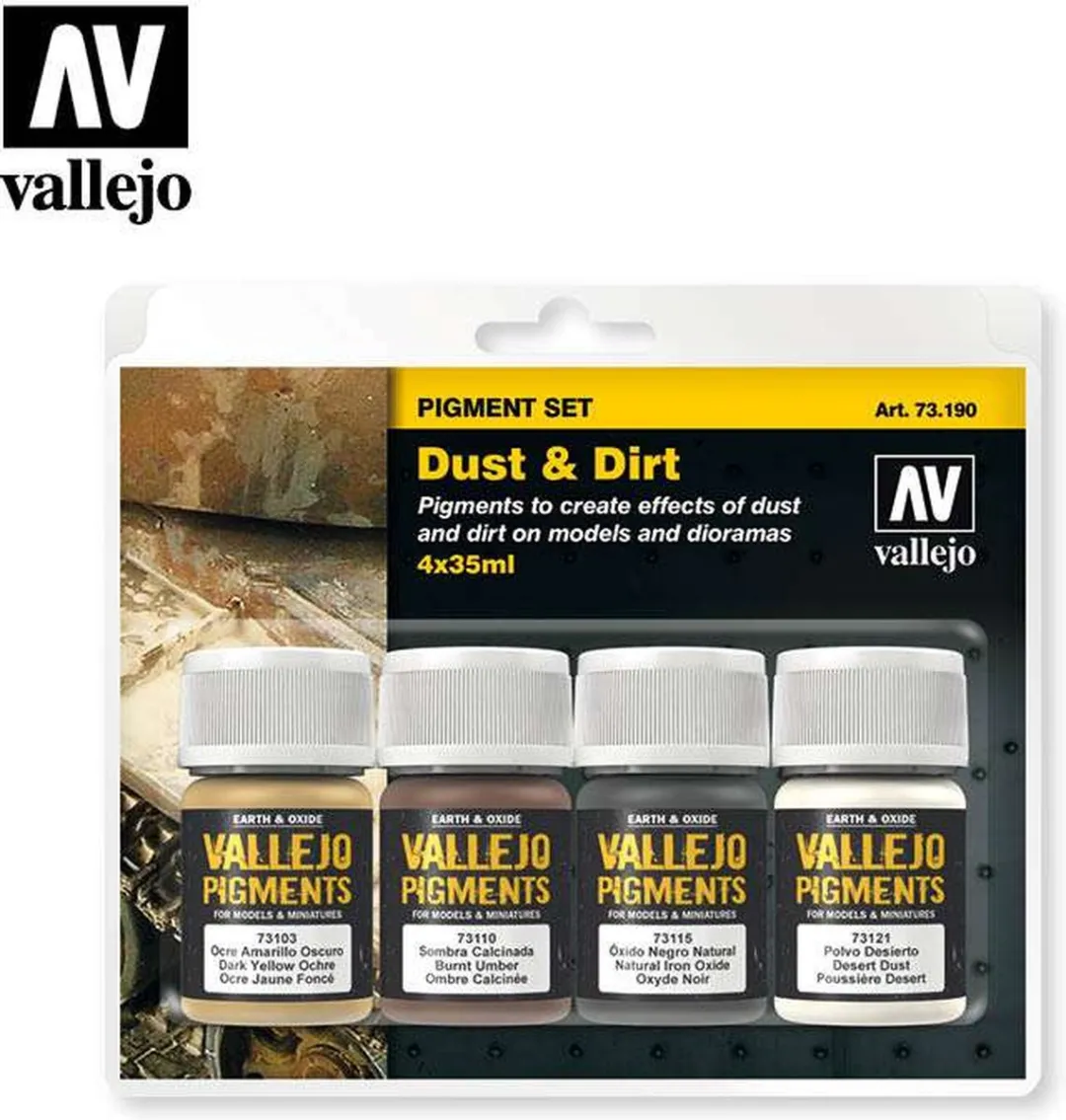 Vallejo 73190 Dust Pigmentset - 4 Stuks - Multi