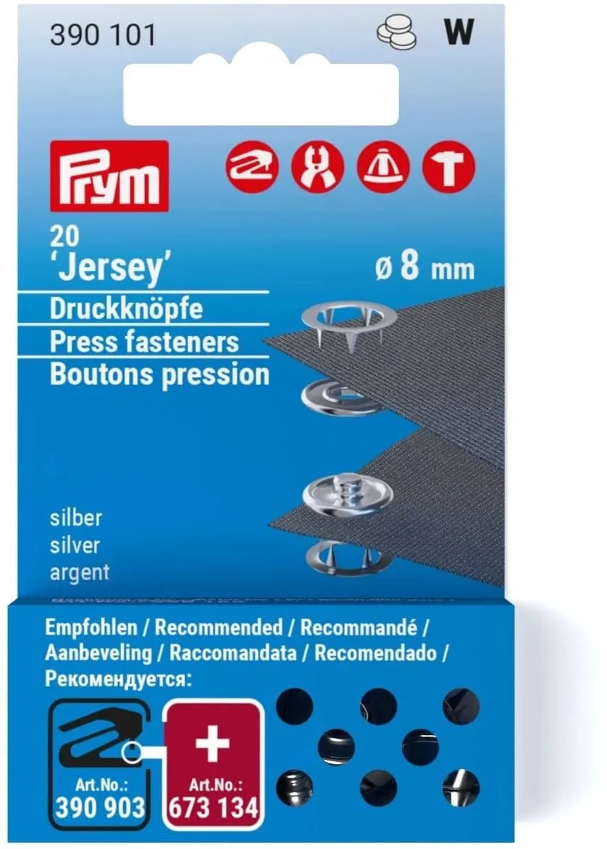 Prym Jersey Drukknopen 8mm - Zilver - afbeelding 2 van 2