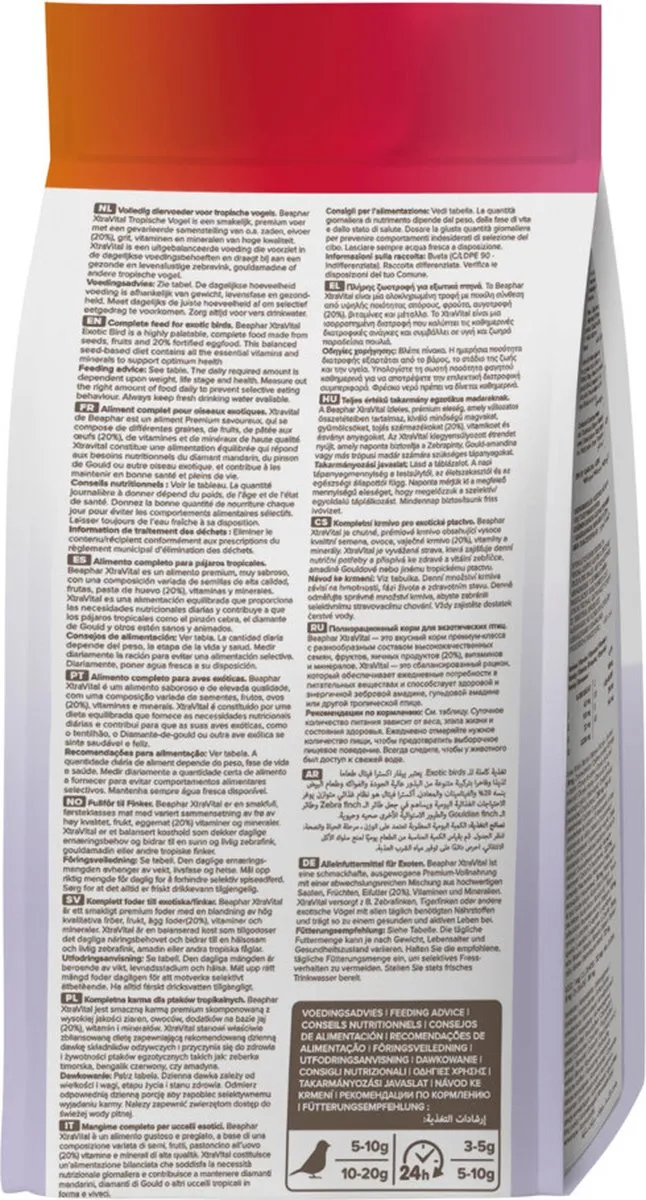 Beaphar XtraVital Tropische Vogels Voer - 3,5kg (7x500g)