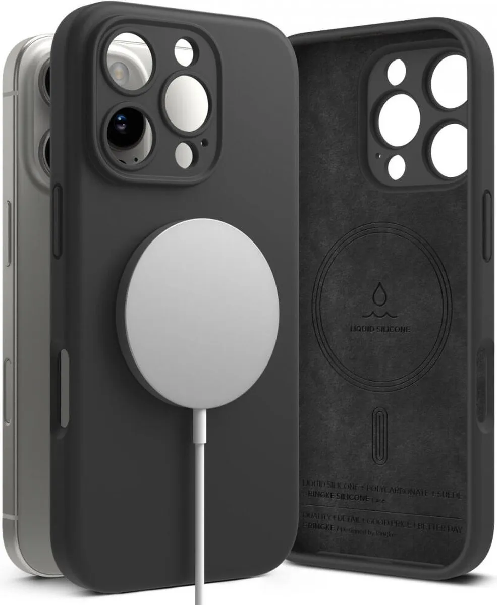 Ringke Silicone MagSafe Hoesje iPhone 16 Pro Max - Zwart