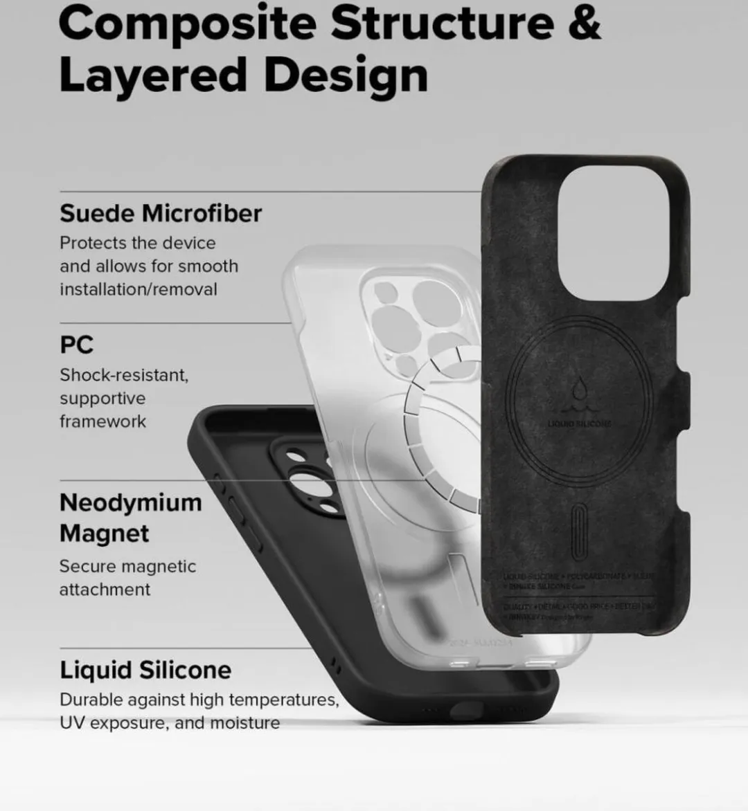 Ringke Silicone MagSafe Hoesje iPhone 16 Pro Max - Zwart