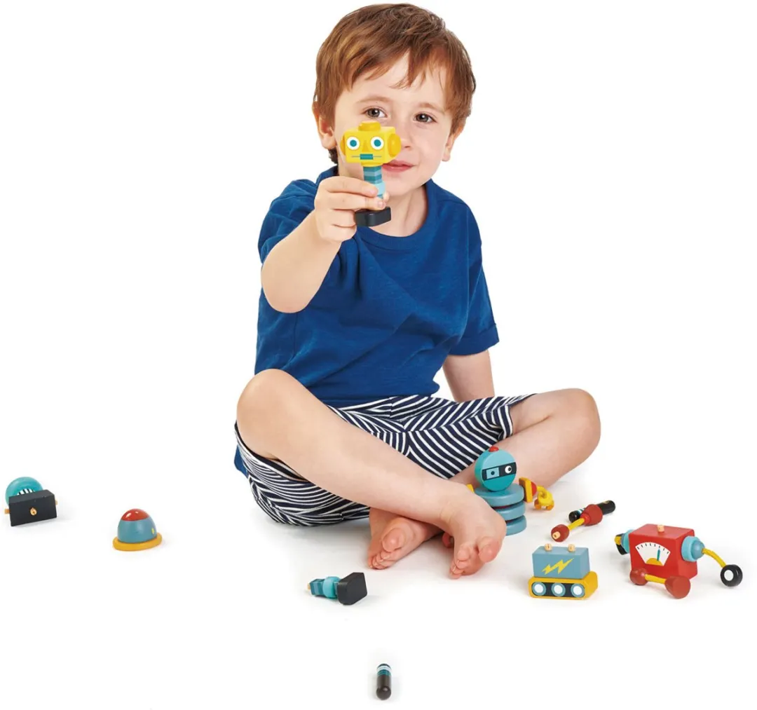 Tender Leaf Toys Stapelspel Robot Junior - 17-delig Multicolor