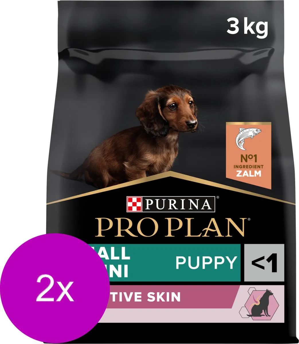 Pro Plan Dog Puppy Small & Mini Breed Sensitive Skin - 2x3kg Zalm