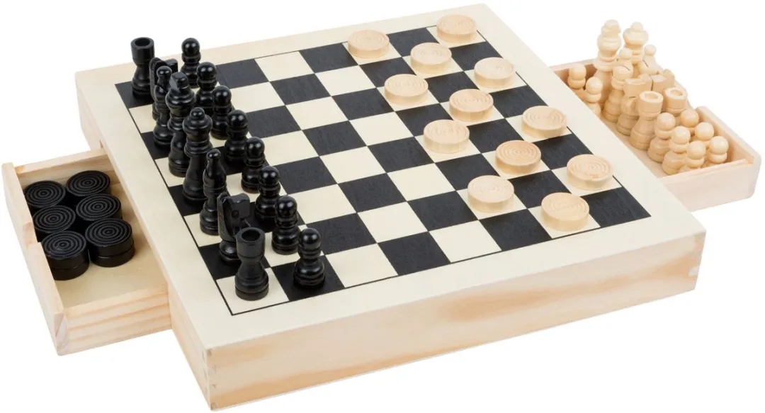 Small Foot Spellendoos 3-in-1 Schaken Dammen Molenspel - 11208