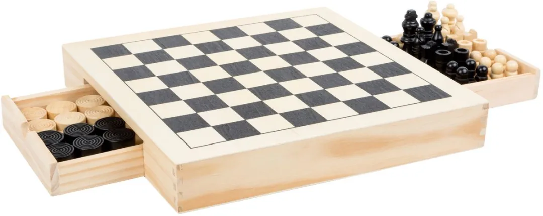 Small Foot Spellendoos 3-in-1 Schaken Dammen Molenspel - 11208