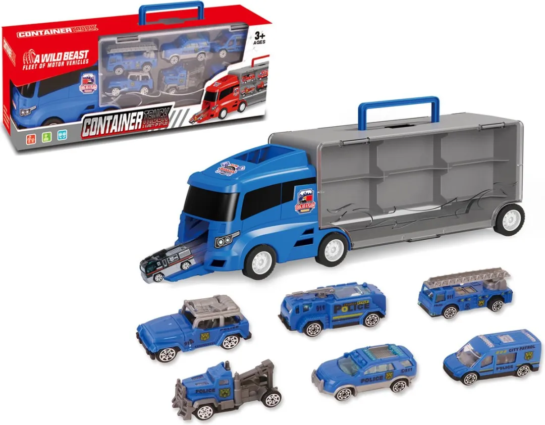 Donny Toys Politie Vrachtwagen Set 6-delig 36.4cm - MPN 6699-4 - afbeelding 6 van 6