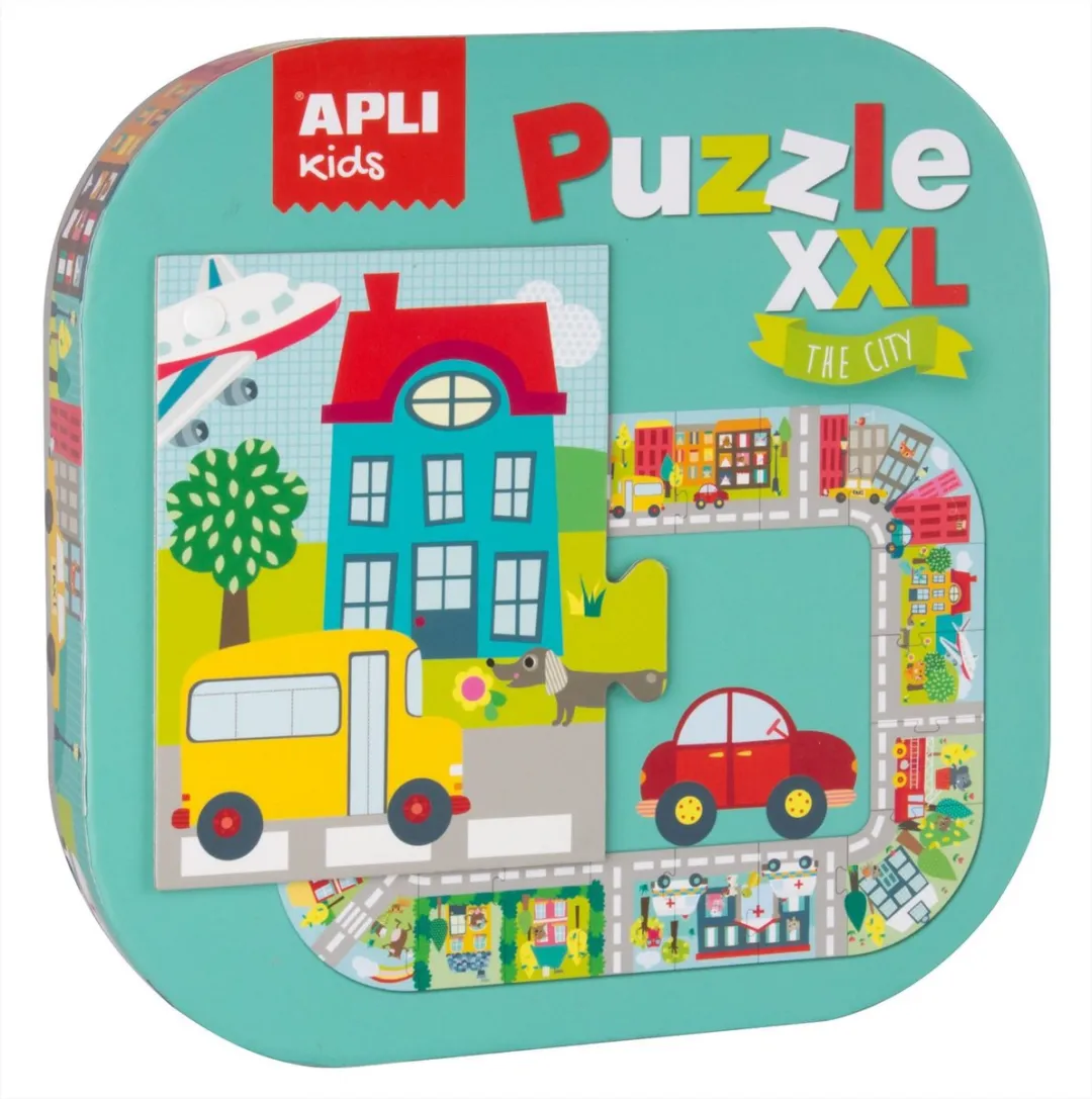 Apli Kids XXL Kinderpuzzel Stad 20 Stuks - Multicolor