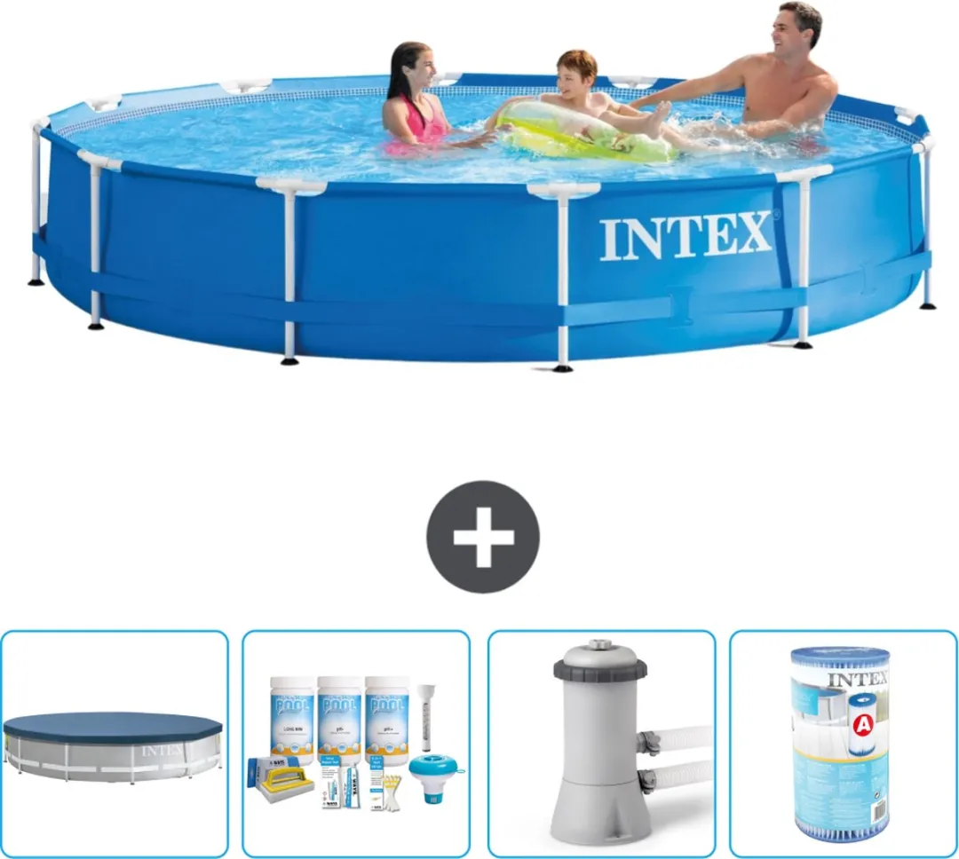 Intex 28210NP-Blauw Rond Frame Zwembad 366x76cm