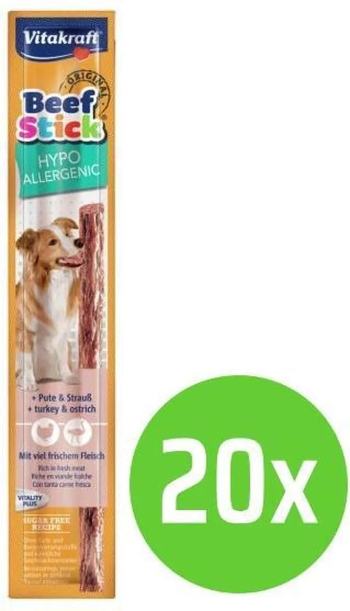 Vitakraft Beef-Stick Hypoallergeen Hondensnack 20x12g