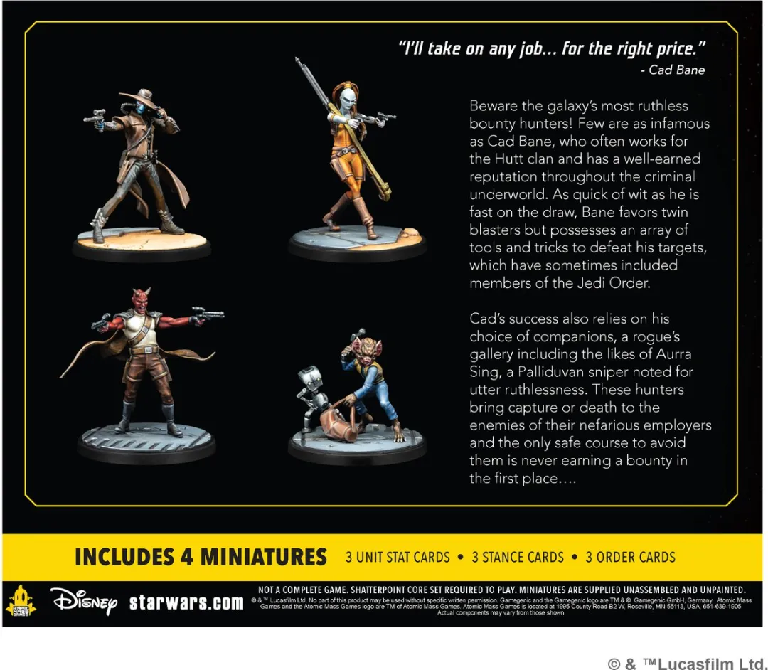 Star Wars Shatterpoint Fistful of Credits Cad Bane Squad Pack - EN/FR/DE/PL/ES