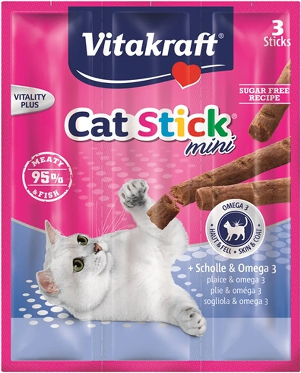 Vitakraft Cat-Stick Mini Schol Omega 3 - 3 Stuks - afbeelding 6 van 6