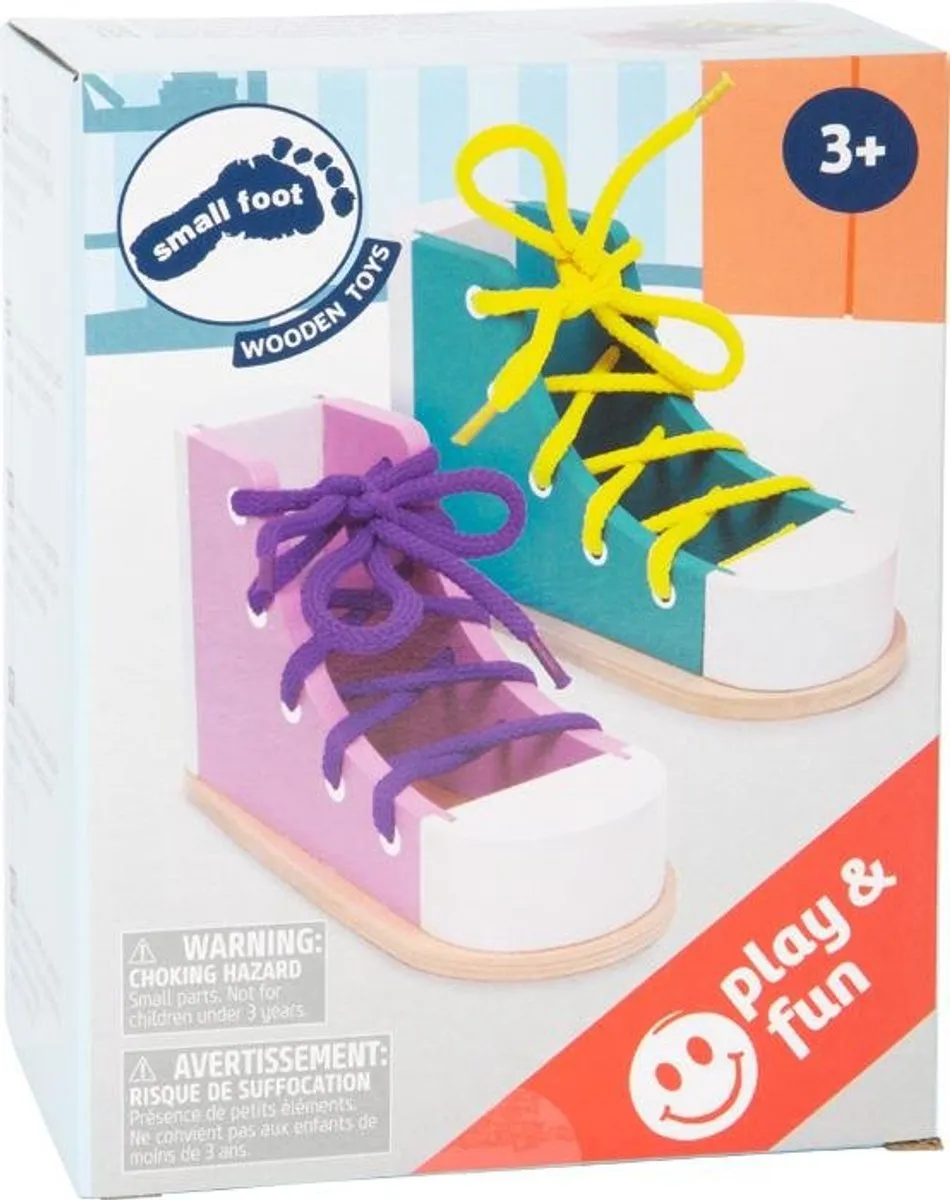 Small Foot Houten Rijgschoenen 2st - Roze
