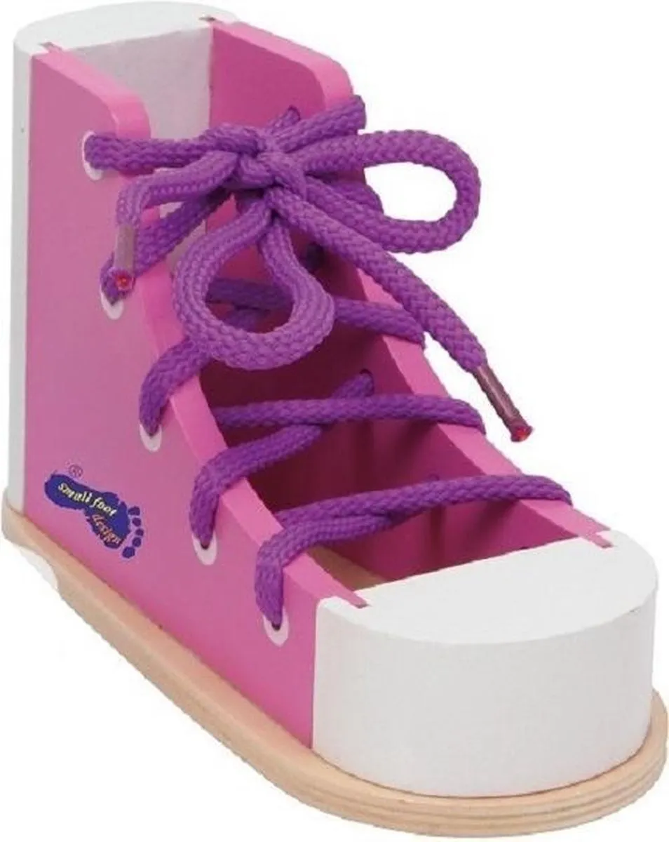 Small Foot Houten Rijgschoenen 2st - Roze