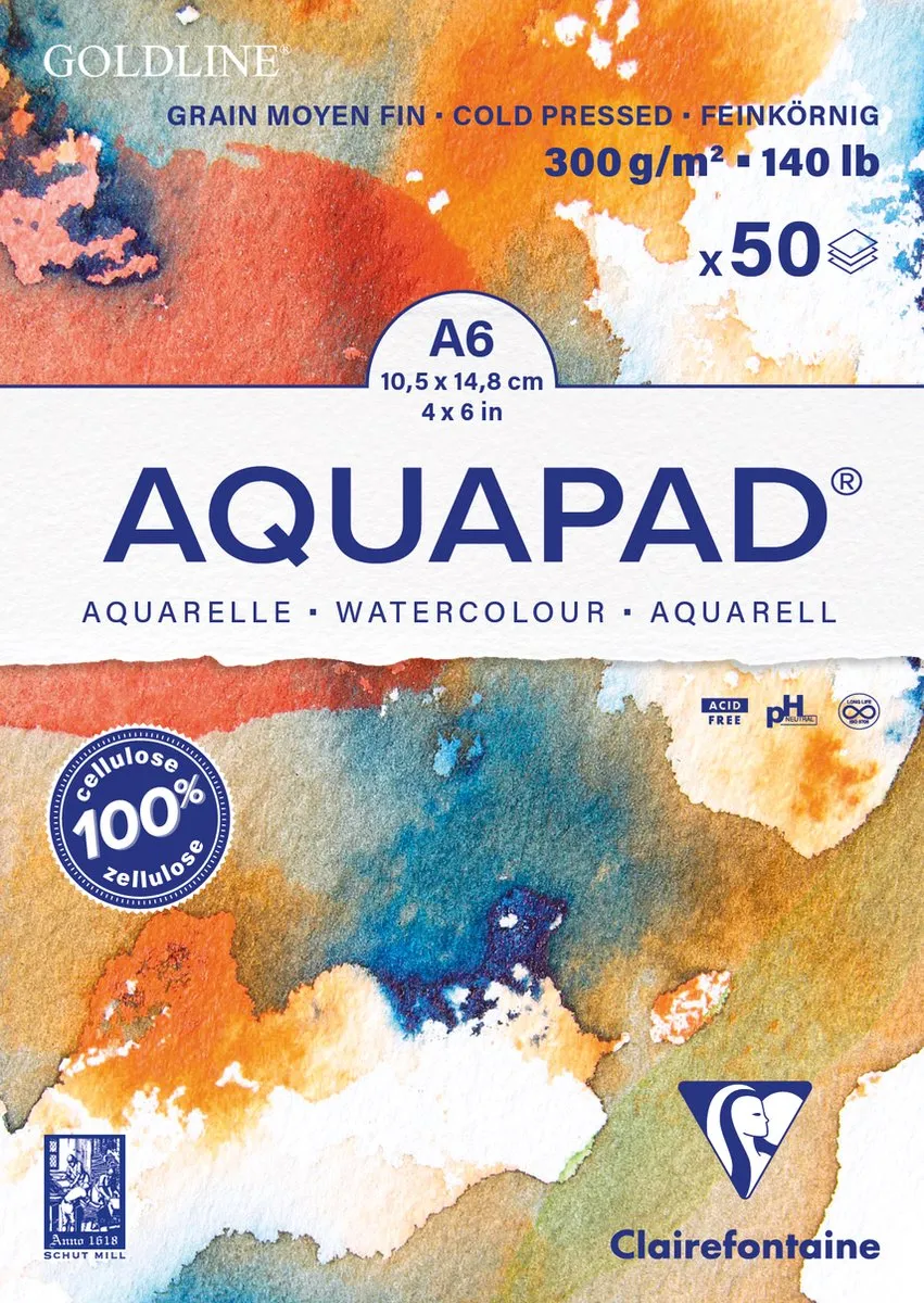 Clairefontaine Goldline Aquapad Aquarelblok A6