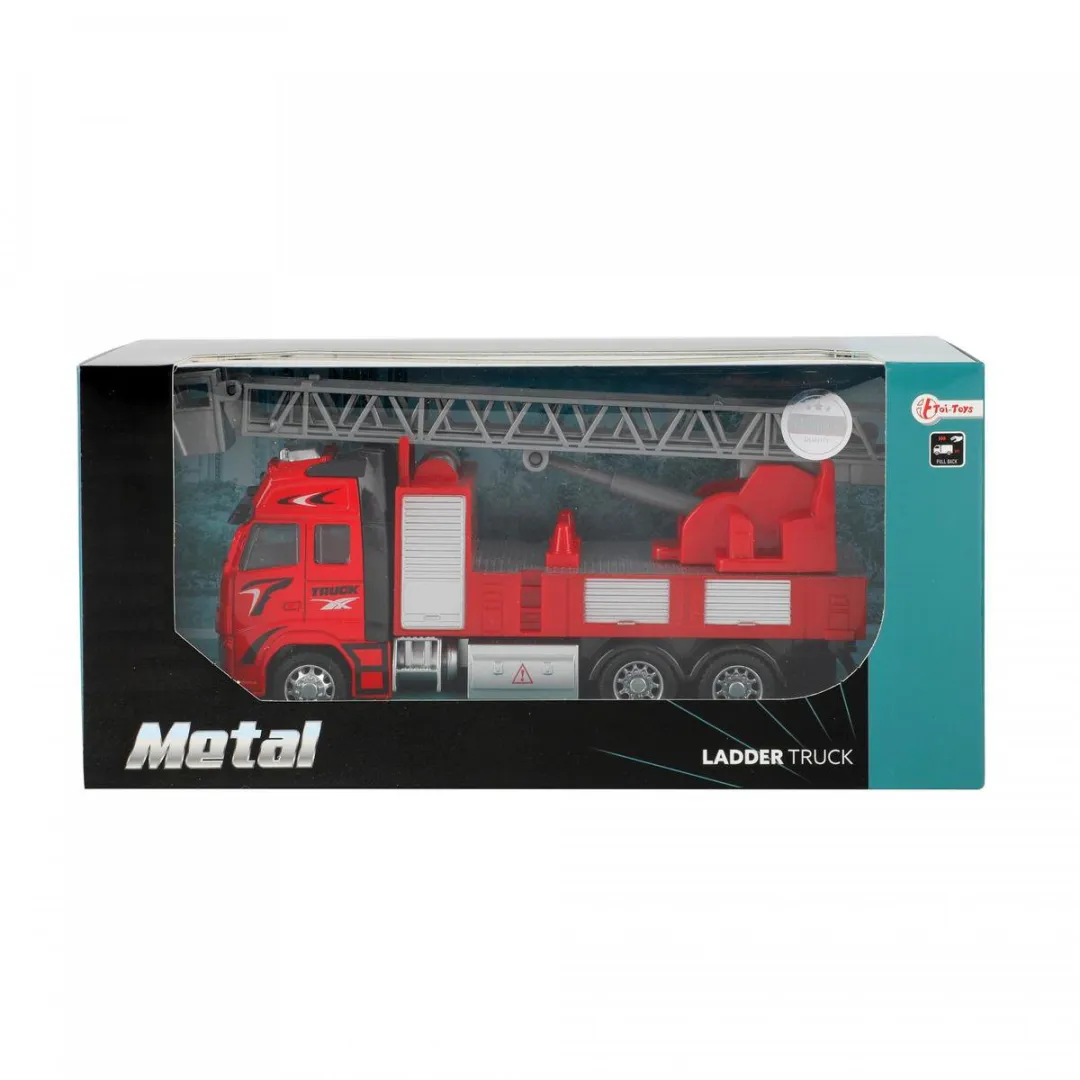 Toi-Toys Metal Pull-back Brandweerwagen 1:38 Rood - MPN 24588A