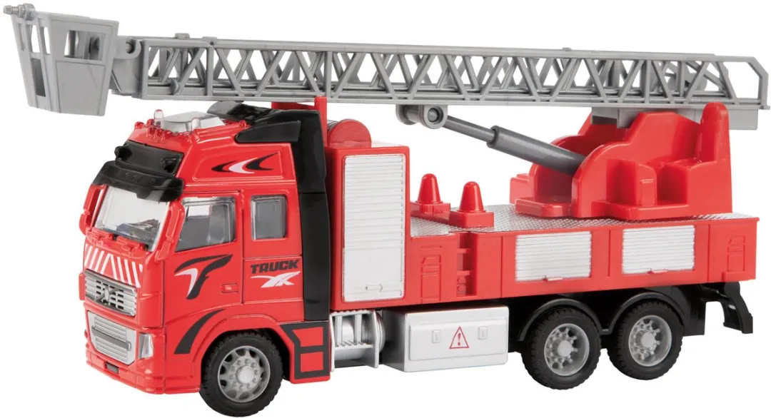 Toi-Toys Metal Pull-back Brandweerwagen 1:38 Rood
