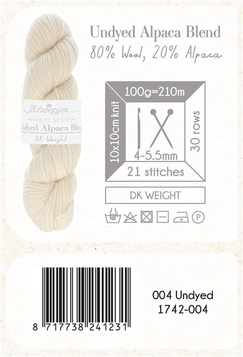 Scheepjes Nakid S. Undyed Alpaca Blend DK 4 Wit