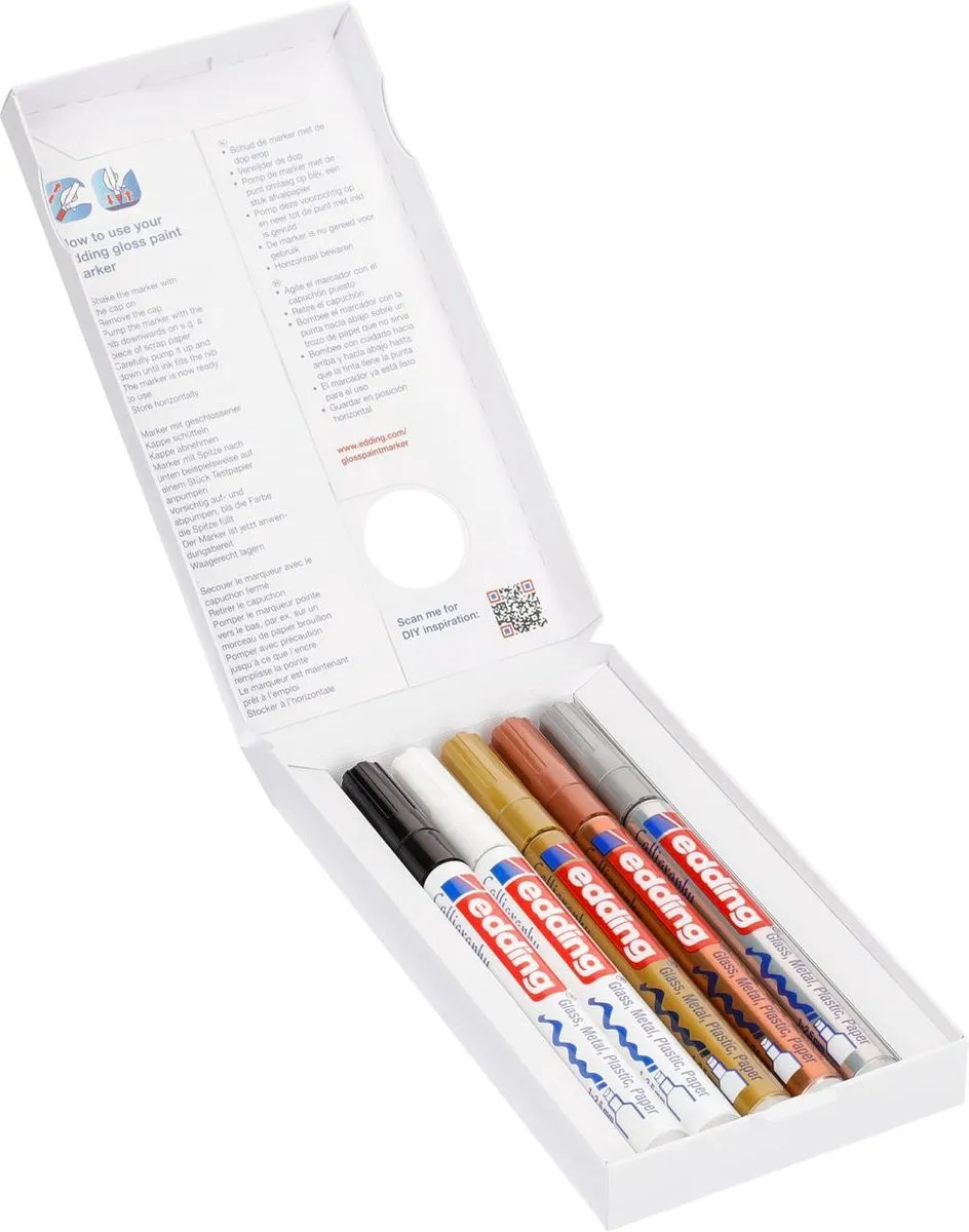 edding 753/5 S Glanslakmarker Assorti Set - 5 Stuks