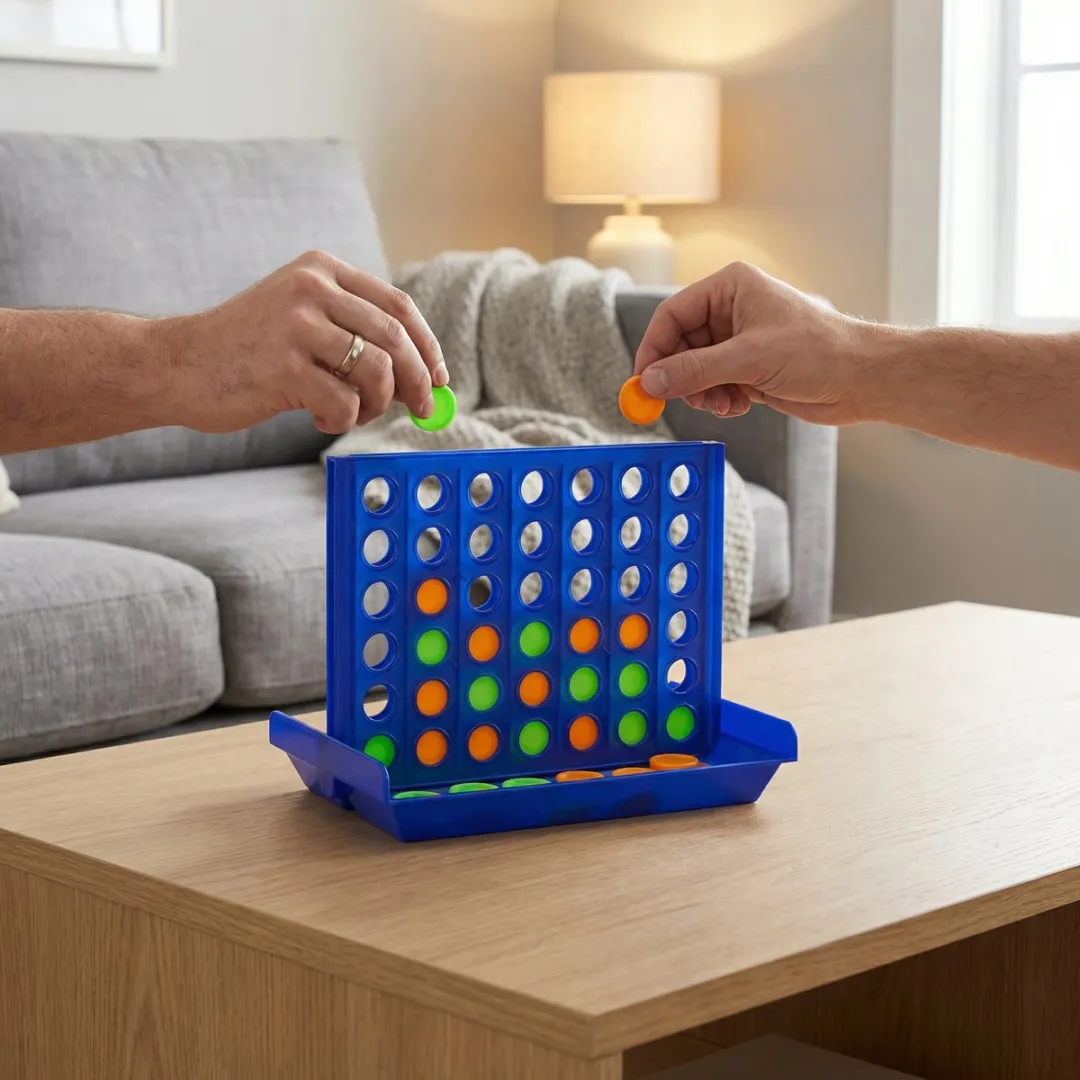 Eddy Toys Connect 4 Reisspel 33573 - Strategisch Denkspel - 42 Schijven - Blauw