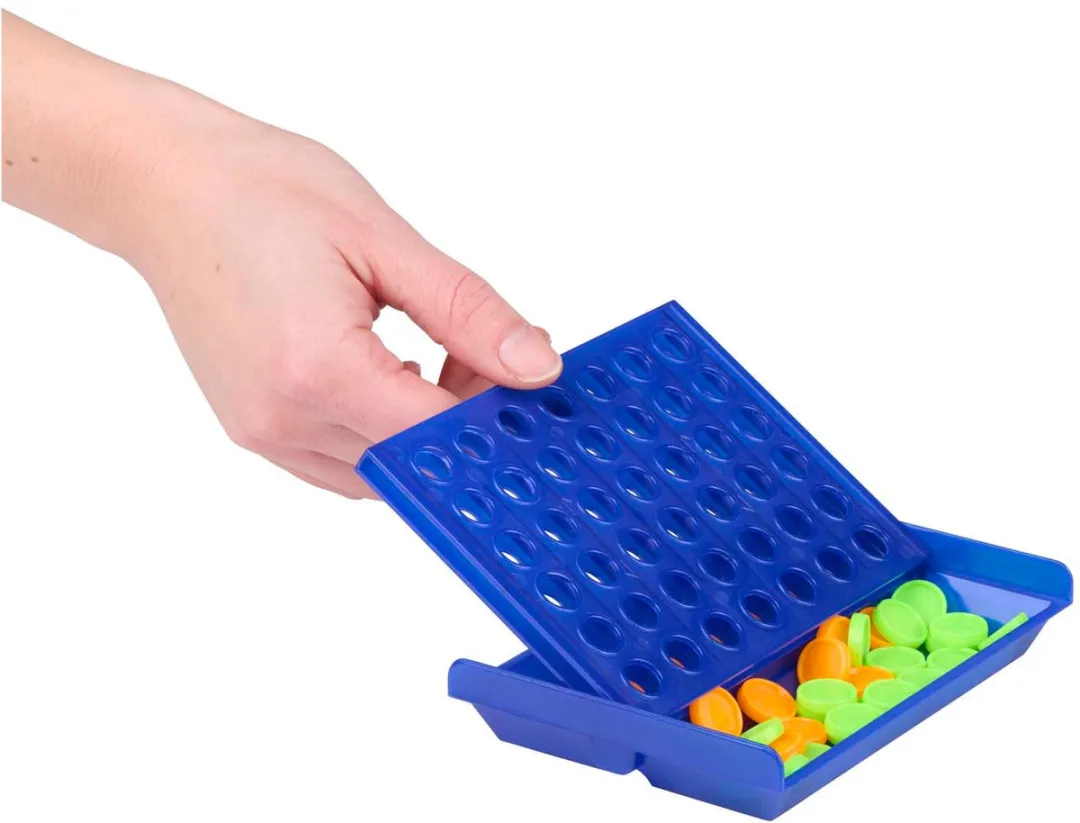 Eddy Toys Connect 4 Reisspel 33573 - Strategisch Denkspel - 42 Schijven - Blauw